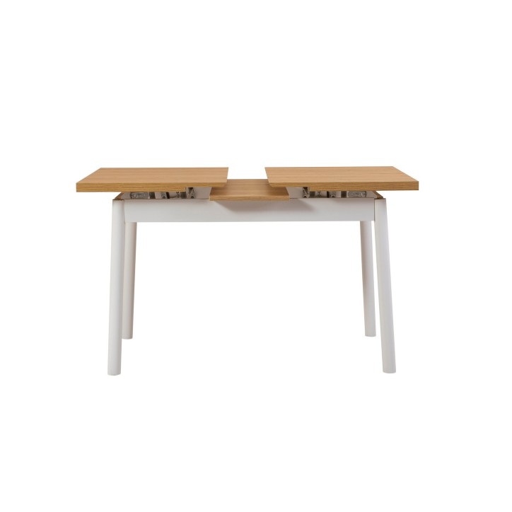 Set mesa comedor extensible y sillas (5 piezas) Oliver blanco