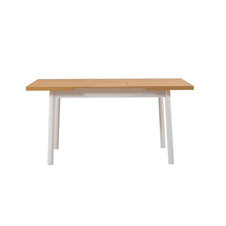 Set mesa comedor extensible y sillas (5 piezas) Oliver blanco