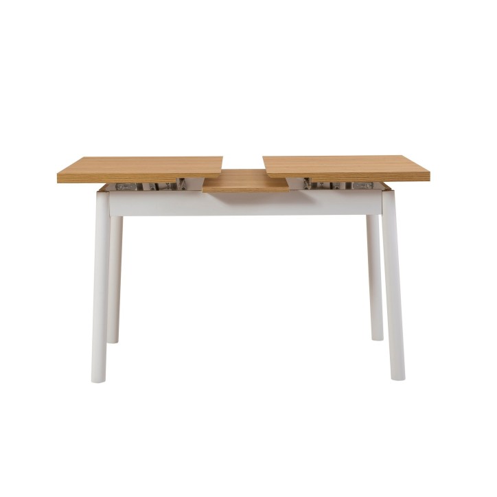 Set mesa comedor extensible y sillas (5 piezas) Oliver blanco