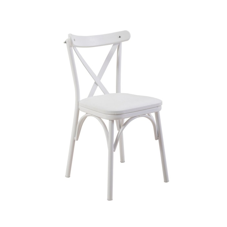 Set mesa comedor extensible y sillas (5 piezas) Oliver blanco