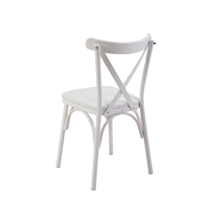 Set mesa comedor extensible y sillas (5 piezas) Oliver blanco