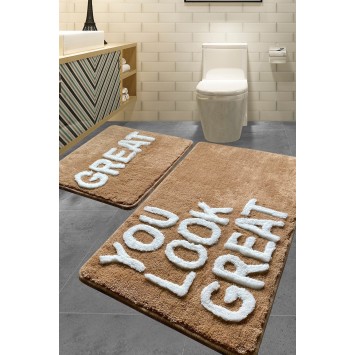 Alfombra de baño Set (2 piezas) Great  blanco beige