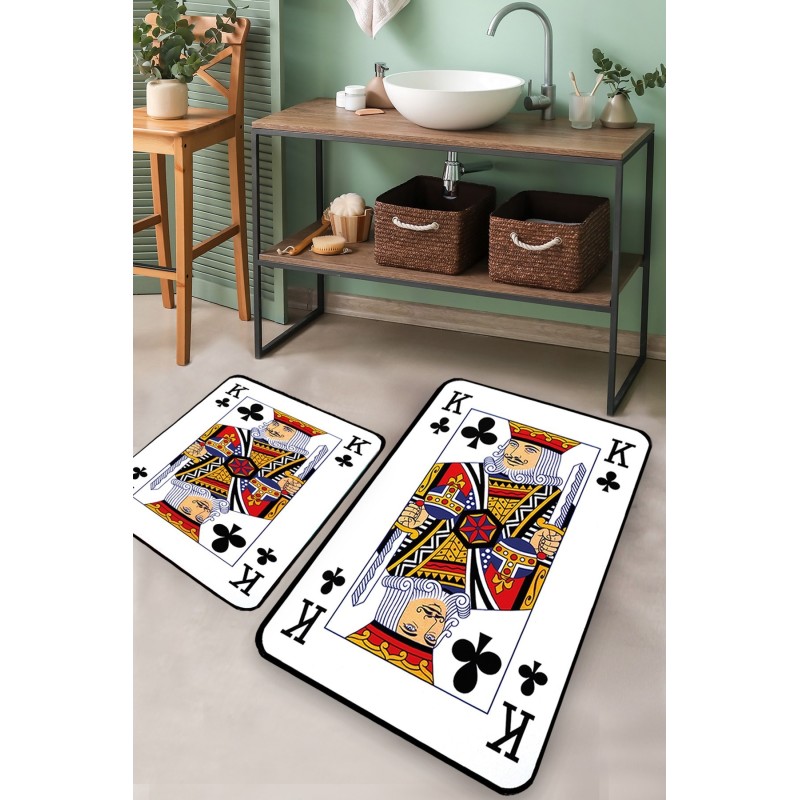 Alfombra de baño Set (2 piezas) Karo Playing Card multicolor