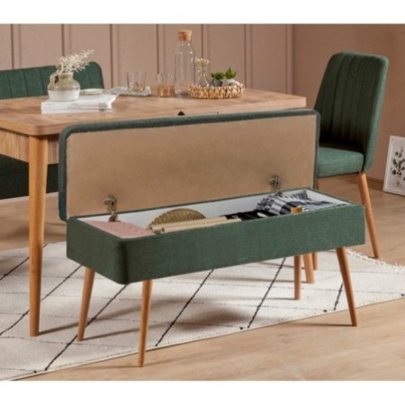 Set mesa comedor extensible y sillas (5 piezas) Vina 1070 4 pino atlántico verde