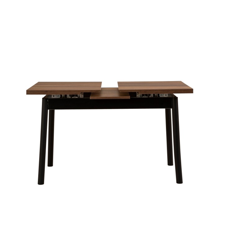 Set mesa comedor extensible y sillas (6 piezas) Oliver negro