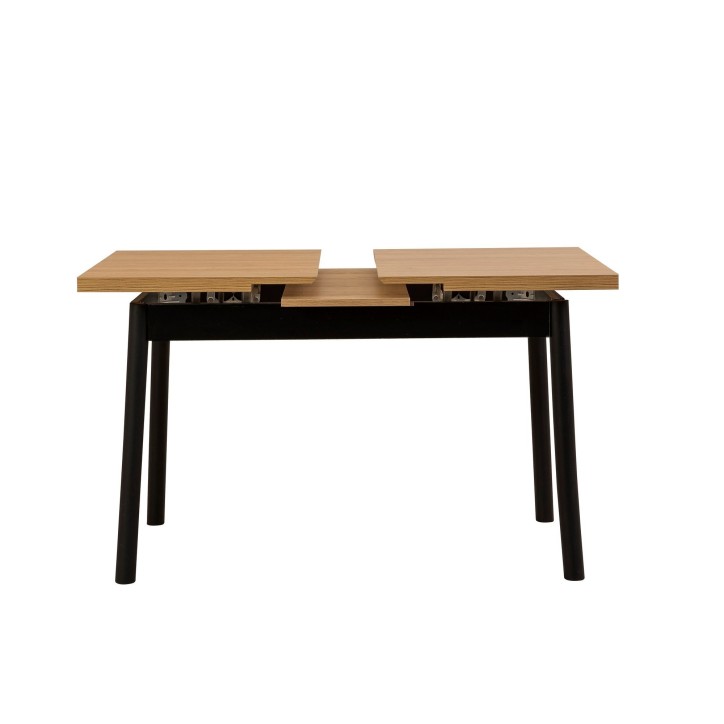 Set mesa comedor extensible y sillas (6 piezas) Oliver negro