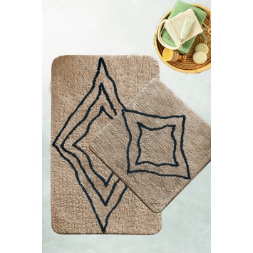 Alfombra de baño Set (2 piezas) Lerroa  piedra