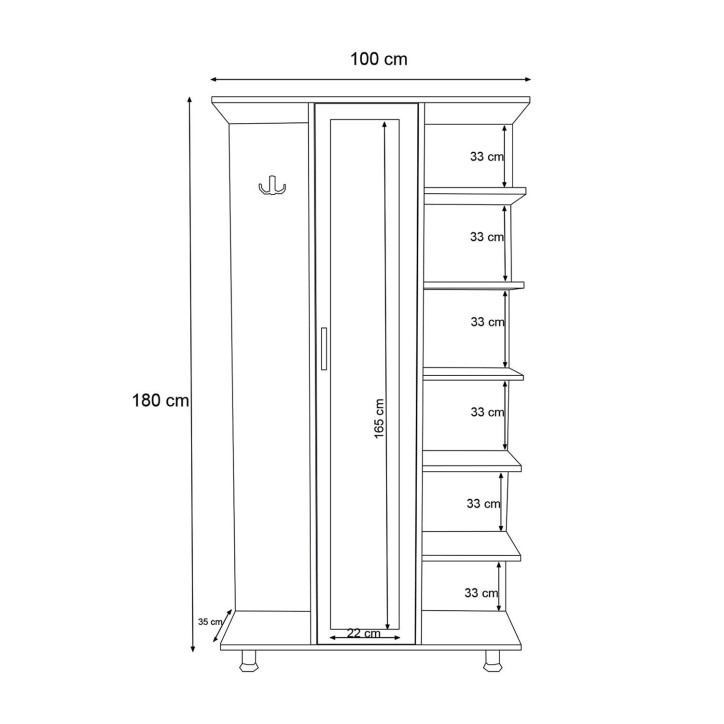 Recibidor Ceviz-L1306 roble blanco