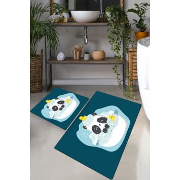 Alfombra de baño Set (2 piezas) Panda In The Water multicolor