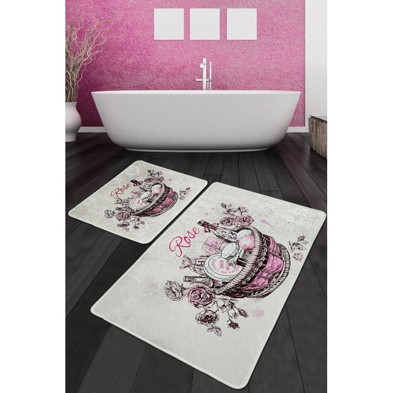 Alfombra de baño Set (2 piezas) Rose Basket Djt multicolor