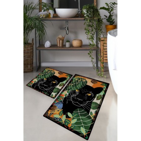 Alfombra de baño Set (2 piezas) Schwarz multicolor