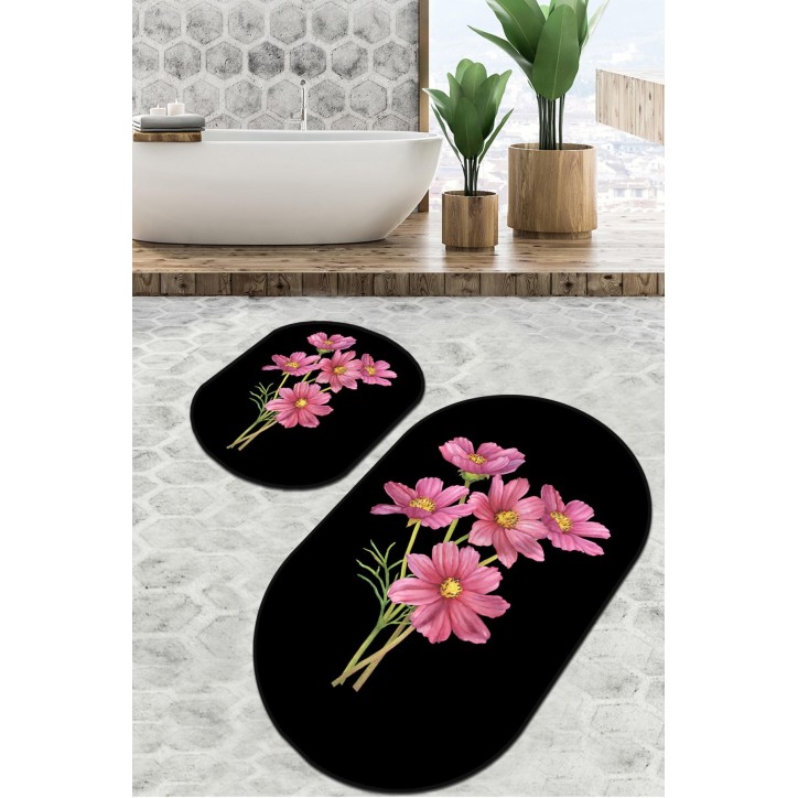 Alfombra de baño Set (2 piezas) Sitivo Djt  verde rosa negro