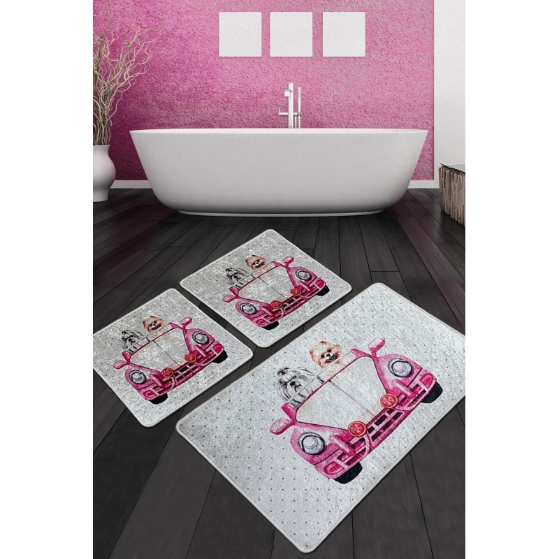 Alfombra de baño Set (3 piezas) Dogs Vosvos Djt multicolor