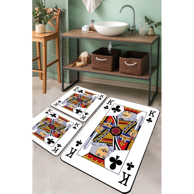 Alfombra de baño Set (3 piezas) Karo Playing Card multicolor