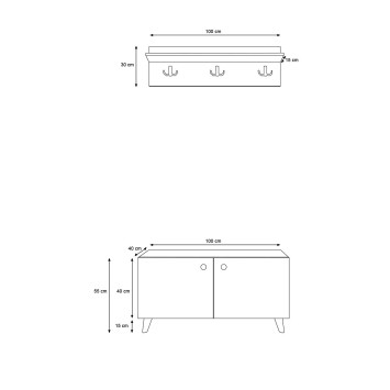 Recibidor Trend-L1313 blanco negro - 285LCV1203