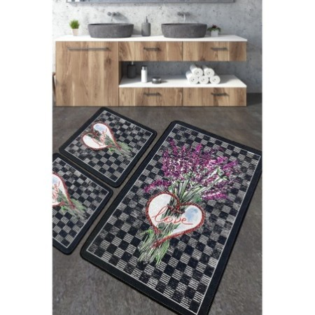 Alfombra de baño Set (3 piezas) Levan multicolor