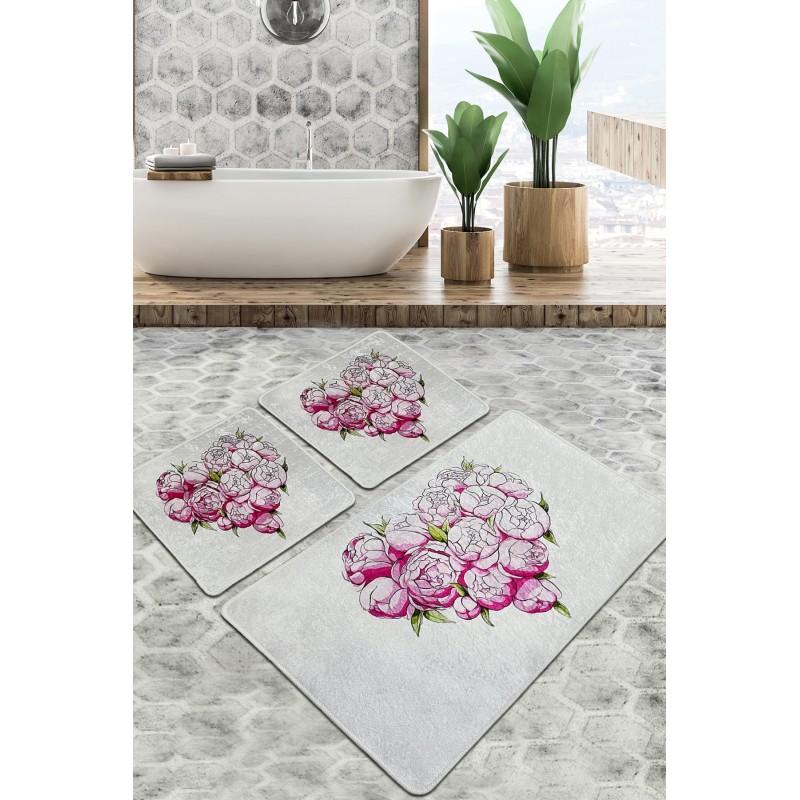 Alfombra de baño Set (3 piezas) Peonia Djt multicolor