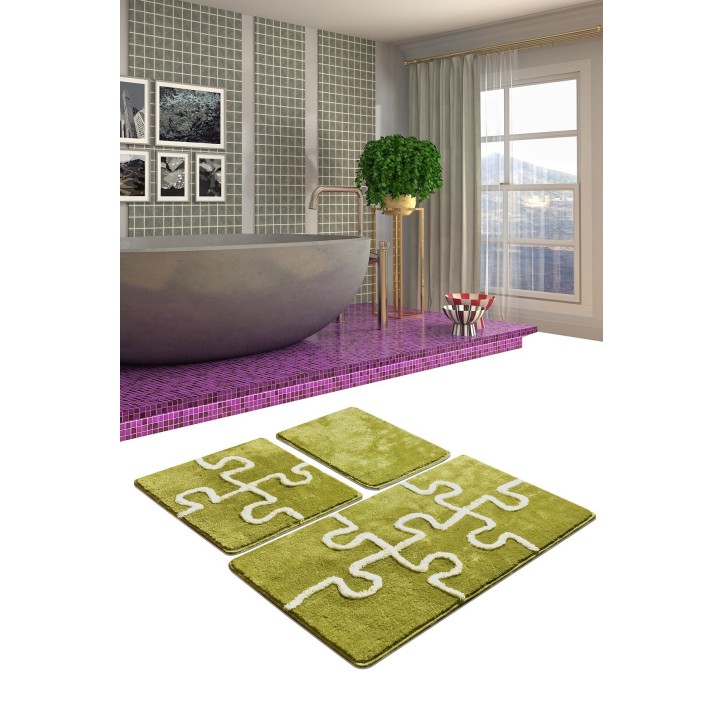 Alfombra de baño Set (3 piezas) Puzzle  multicolor