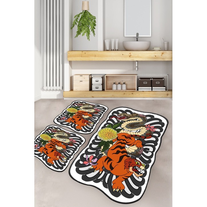 Alfombra de baño Set (3 piezas) Wild Animals multicolor