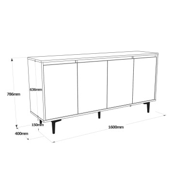 Conjunto de muebles de salón AR13 antracita nogal - 956LCS2521