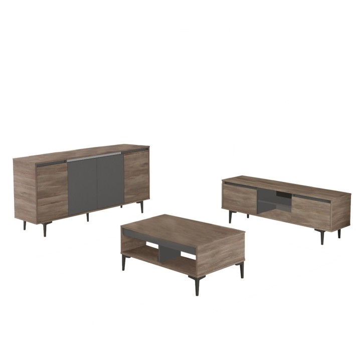 Conjunto de muebles de salón AR13 antracita nogal