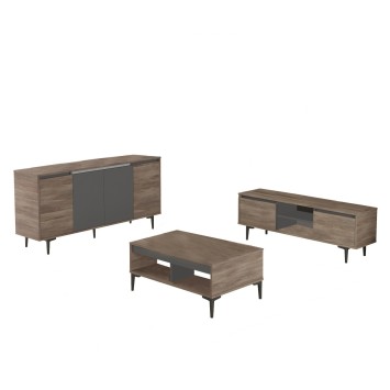 Conjunto de muebles de salón AR13 antracita nogal - 956LCS2521