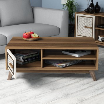 Conjunto de muebles de salón Ayla crema nogal - 845HCT5239