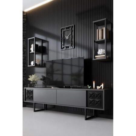 Conjunto de muebles de salón Line Set antracita negro