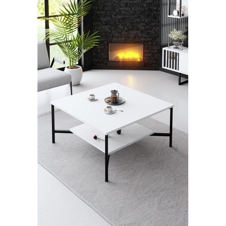 Conjunto de muebles de salón Line blanco negro