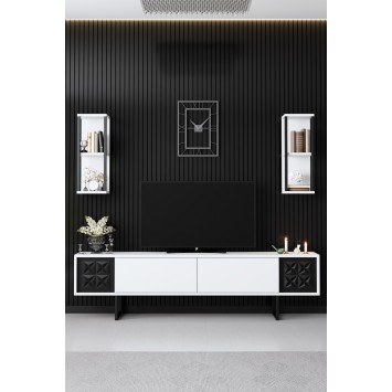 Conjunto de muebles de salón Line blanco negro - 618BLY1156