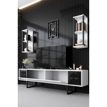 Conjunto de muebles de salón Line blanco negro - 618BLY1156