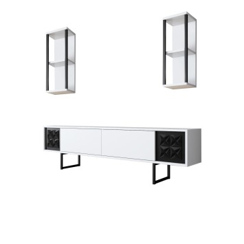 Conjunto de muebles de salón Line blanco negro - 618BLY1156