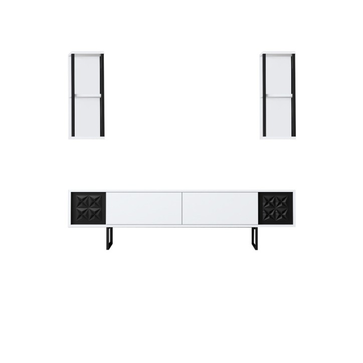 Conjunto de muebles de salón Line blanco negro