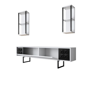 Conjunto de muebles de salón Line blanco negro - 618BLY1156