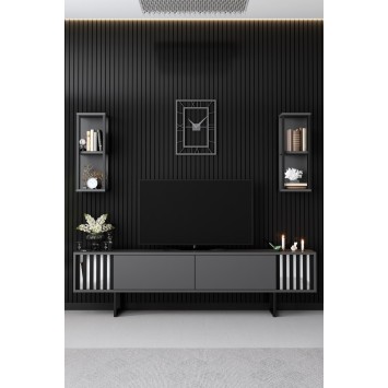 Conjunto de muebles de salón Chrome Line Set antracita negro - 618BLY1157