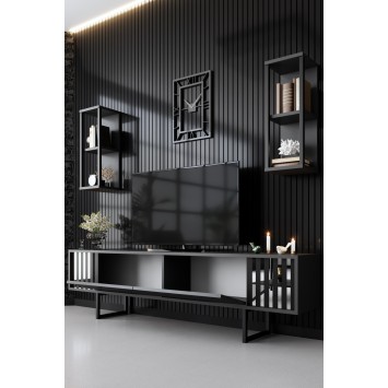 Conjunto de muebles de salón Chrome Line Set antracita negro - 618BLY1157