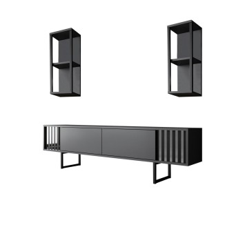 Conjunto de muebles de salón Chrome Line Set antracita negro - 618BLY1157