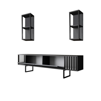 Conjunto de muebles de salón Chrome Line Set antracita negro - 618BLY1157