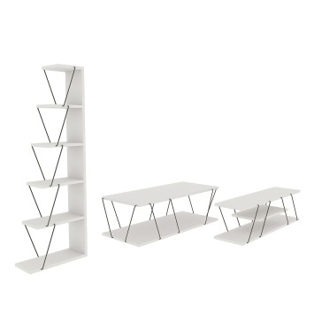 Conjunto de muebles de salón Epsilon blanco negro - 854KLN2915