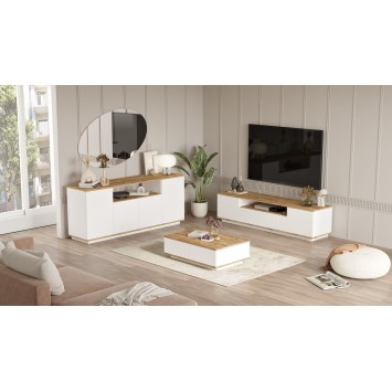 Conjunto de muebles de salón FR18-AW pino atlántico blanco - 956LCS2527