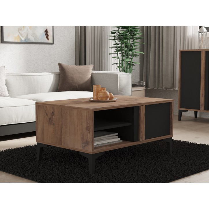 Conjunto de muebles de salón Laçin antracita atlántico