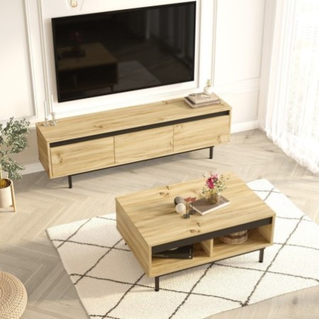 Conjunto de muebles de salón LV33-KL roble negro