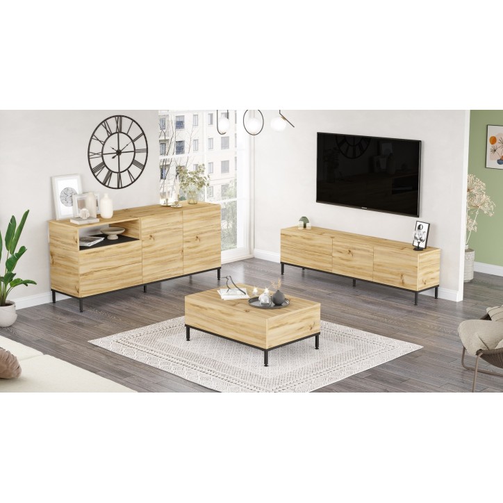 Conjunto de muebles de salón LV36-KL roble negro