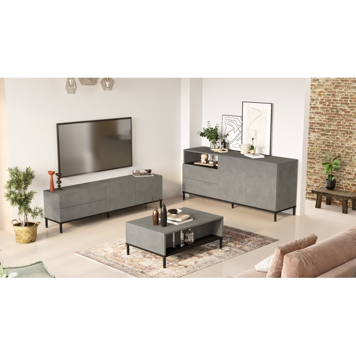 Conjunto de muebles de salón LV36-RL gris negro