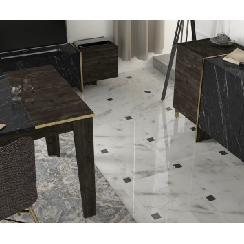 Conjunto de muebles de salón Veyron 3 dorado negro - 542TLN3103