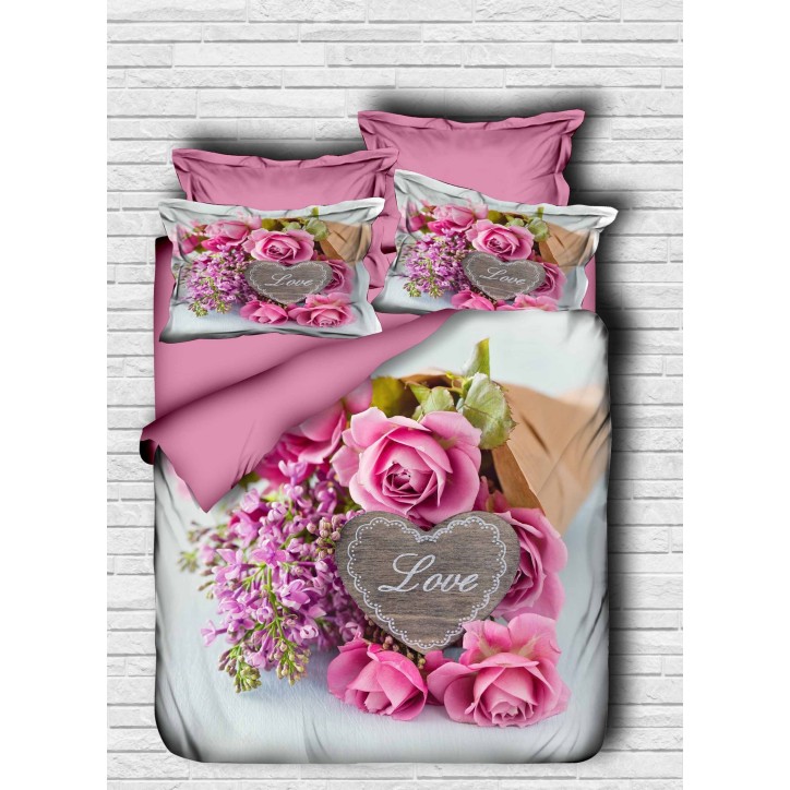 Conjunto funda de edredón King 107 blanco gris rosa