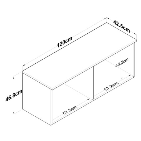 Mueble auxiliar BA120 2670 blanco nogal