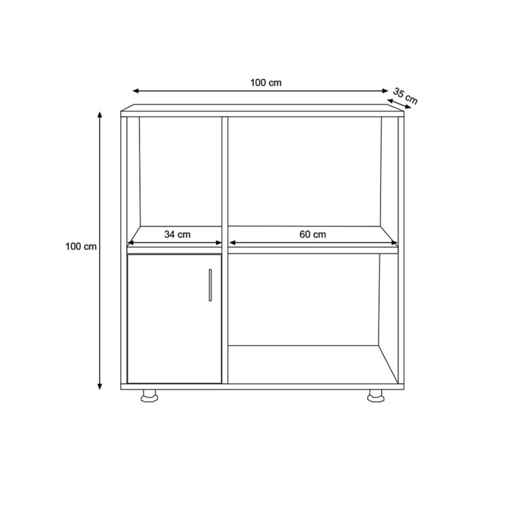 Mueble auxiliar Nehir-L1194 roble blanco