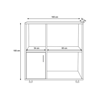 Mueble auxiliar Nehir-L1194 roble blanco - 285LCV1191