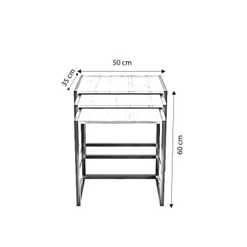 Set mesas de café (3 piezas) Oldenburg L2047 roble negro - 285LCV1269